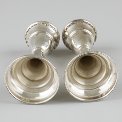 2-delige set judaïca kandelaren zilver.