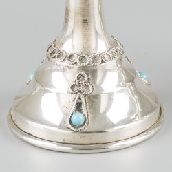2-delige set judaïca kandelaren zilver.