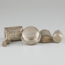 6-delige kaptafelset zilver.