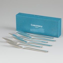 Christofle 6-delige set vismessen model Commodore, Sterling zilver.