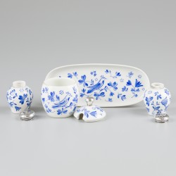 Condiment set (Rosenthal porselein) zilver.