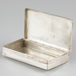 Tabaksdoos (Schoonhoven, Cornelis Monteban 1843-1880) zilver.
