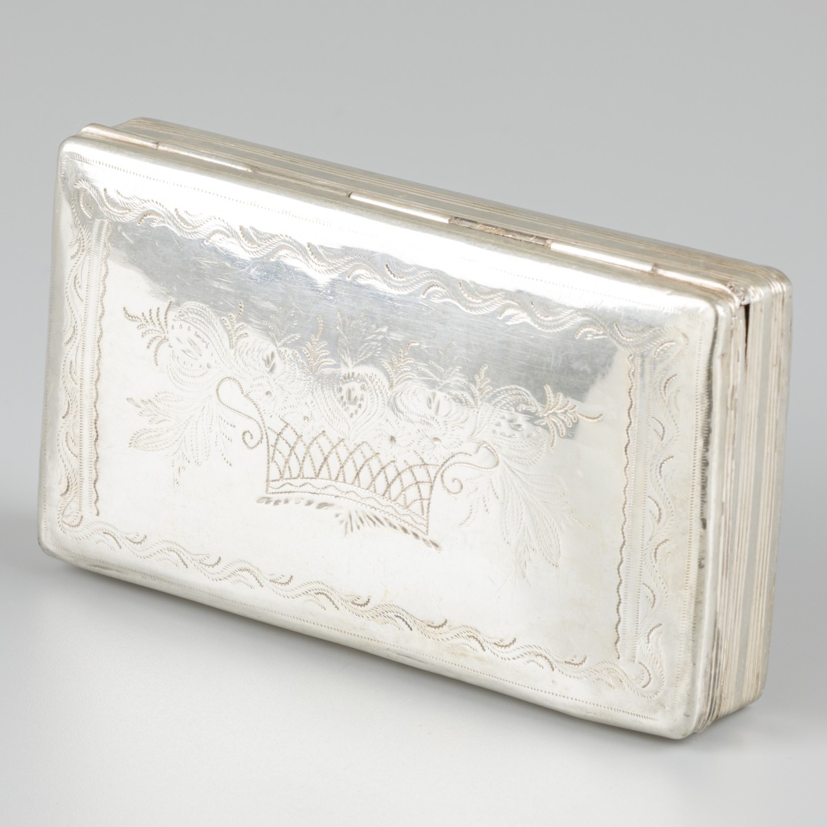 Tabaksdoos (Schoonhoven, Cornelis Monteban 1843-1880) zilver.