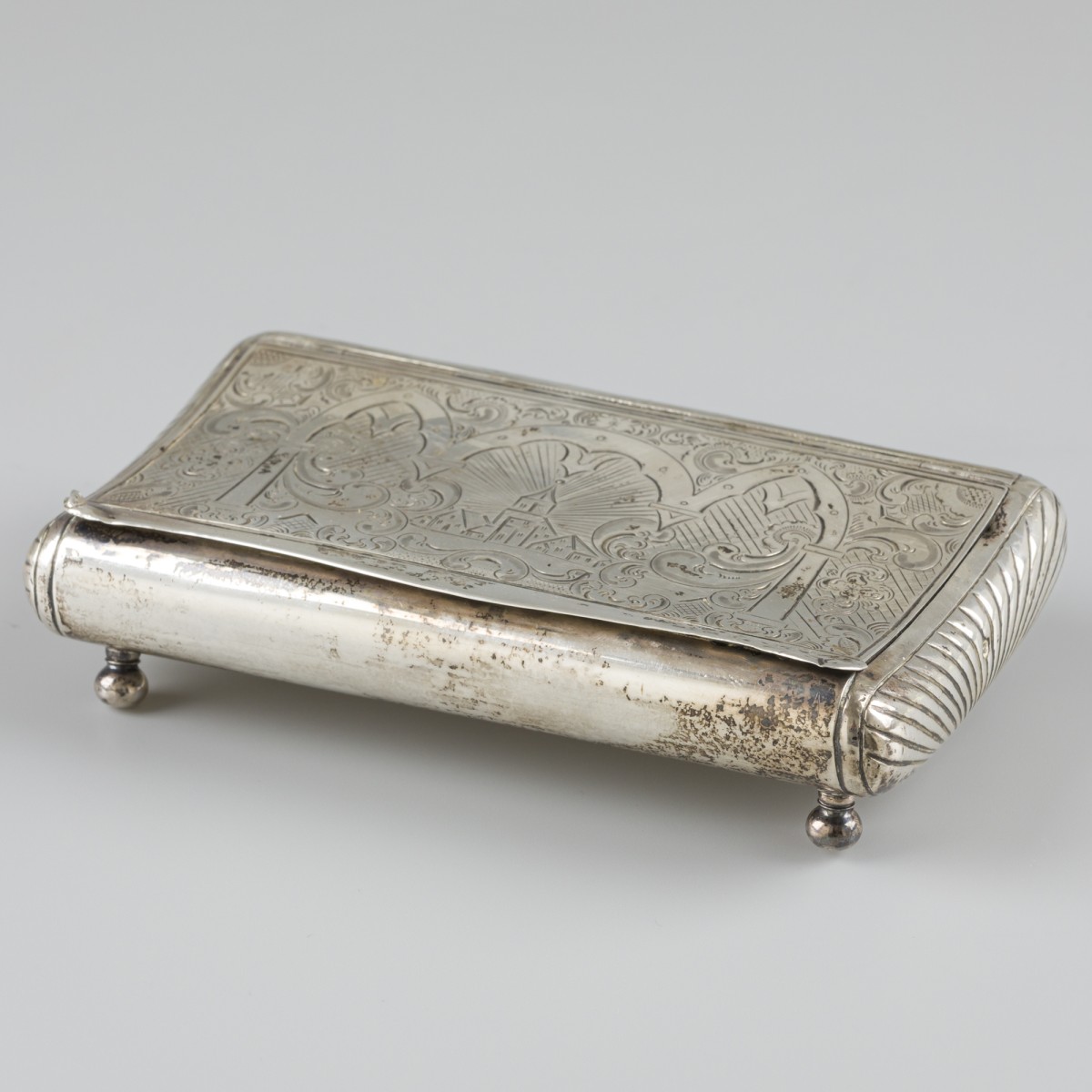 Theelepeldoos (1859) zilver.