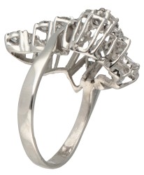 14 kt. Witgouden ring bezet met ca. 0.87 ct. diamant.