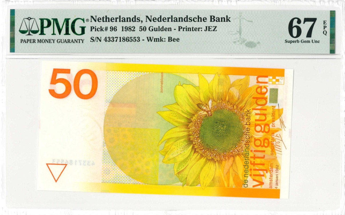 Nederland. 50 gulden . Bankbiljet. Type 1982. Type Zonnebloem. - UNC.