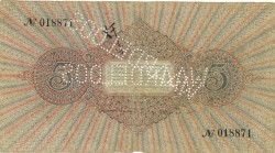 Suriname. 5 gulden . Banknote. Type 1935. Type stamp: worthless. - Very good.