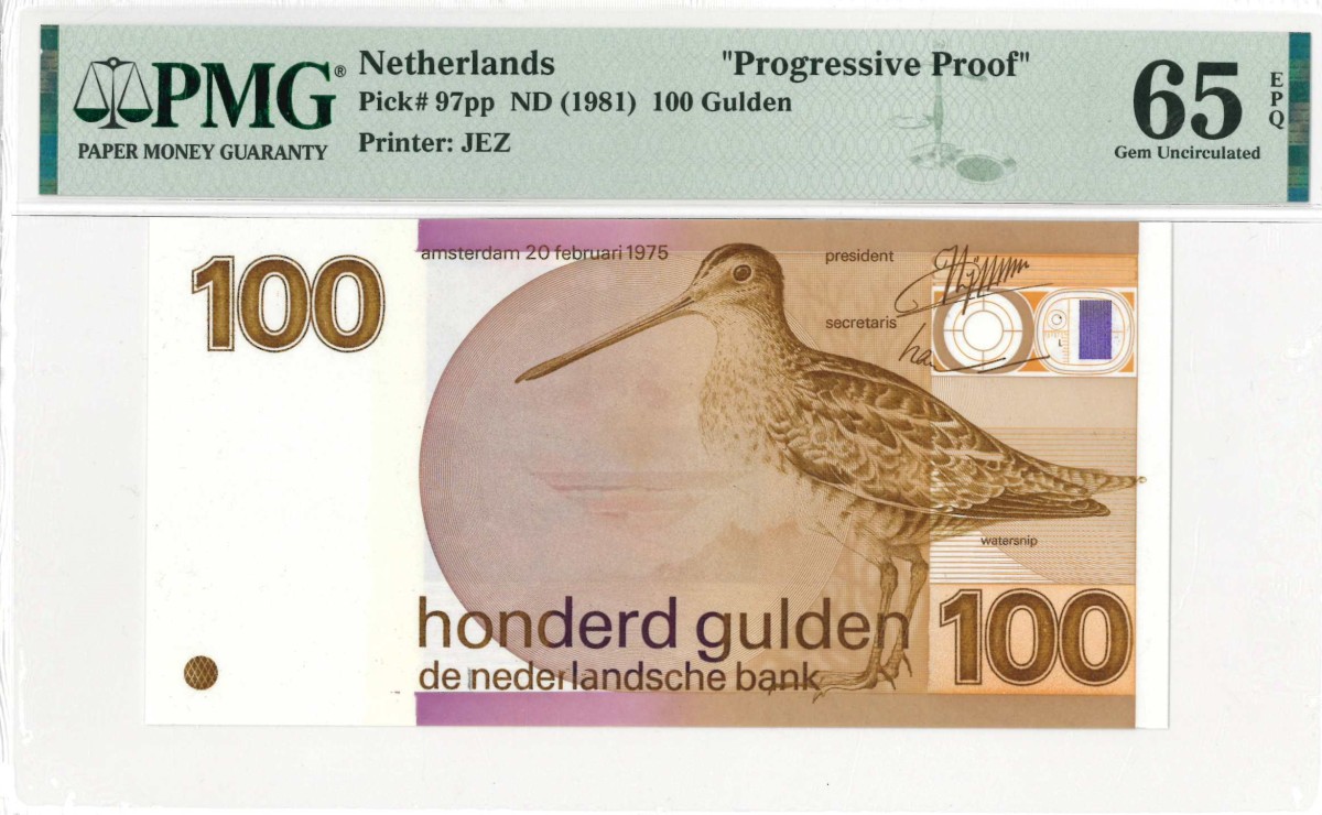 Nederland . 100 gulden . Proefdruk. Type 1977. Type Snip. - UNC.