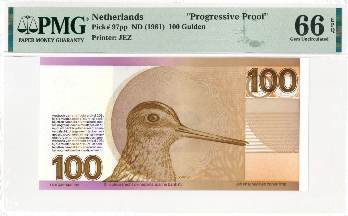 Nederland . 100 gulden . Proefdruk. Type 1977. Type Snip. - UNC.