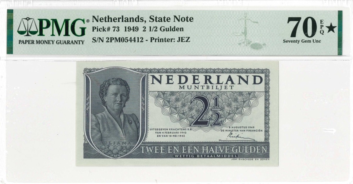 Nederland. 2½ gulden . Muntbiljet. Type 1949. Type Juliana. - UNC.