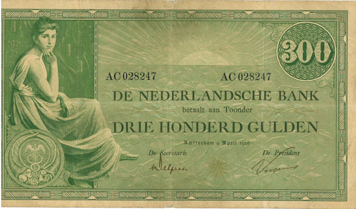 Nederland. 300 gulden . Bankbiljet. Type 1921. - Zeer Fraai.