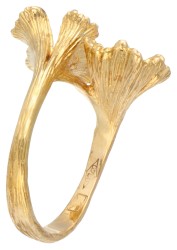 18 kt. Geelgouden florale design ring.