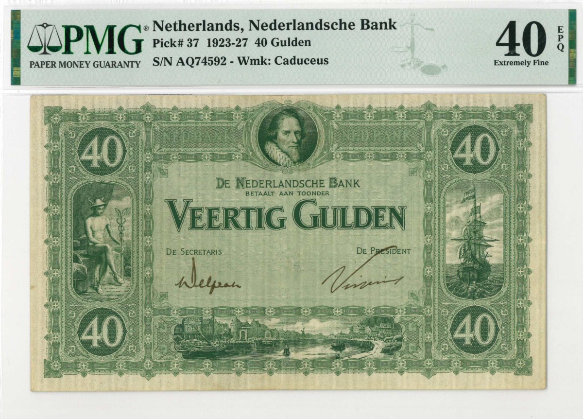 Nederland. 40 gulden . Bankbiljet. Type 1921. Type Maurits. - Prachtig.