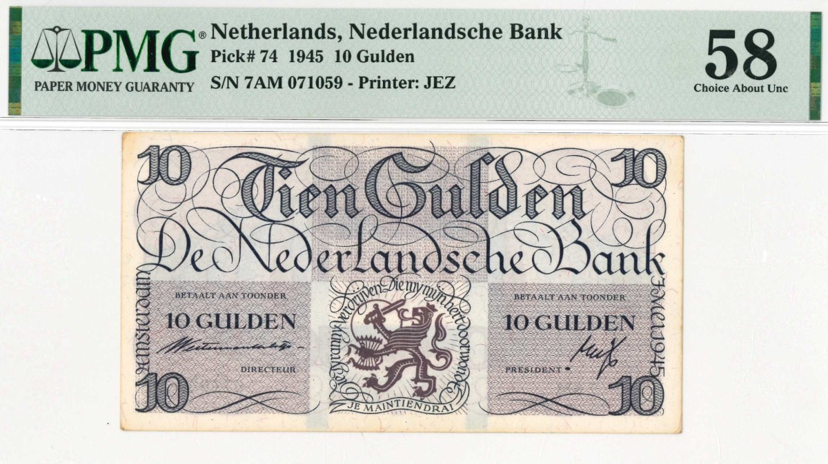 Nederland. 10 gulden . Bankbiljet. Type 1945 I. Type Lieftincktientje. - Nagenoeg UNC.