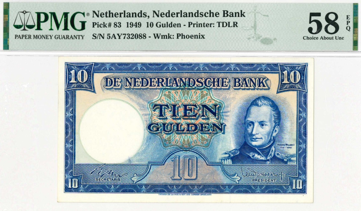 Nederland. 10 gulden . Bankbiljet. Type 1949. Type Molen. - Nagenoeg UNC.