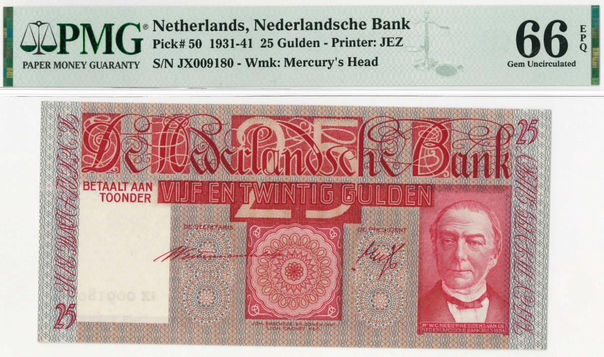 Nederland. 25 gulden . Bankbiljet. Type 1931. Type Mees. - UNC.