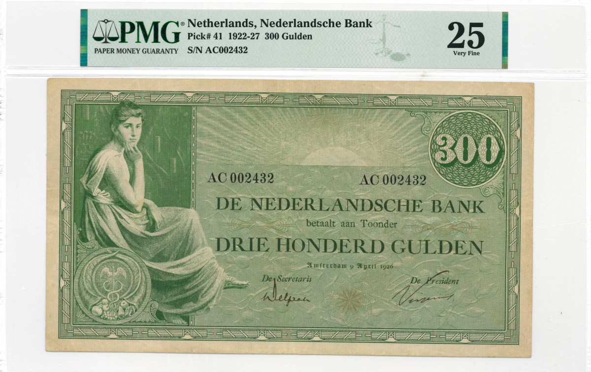 Nederland. 300 gulden. Bankbiljet. Type 1921. Type Grietje Seel. - Zeer Fraai.