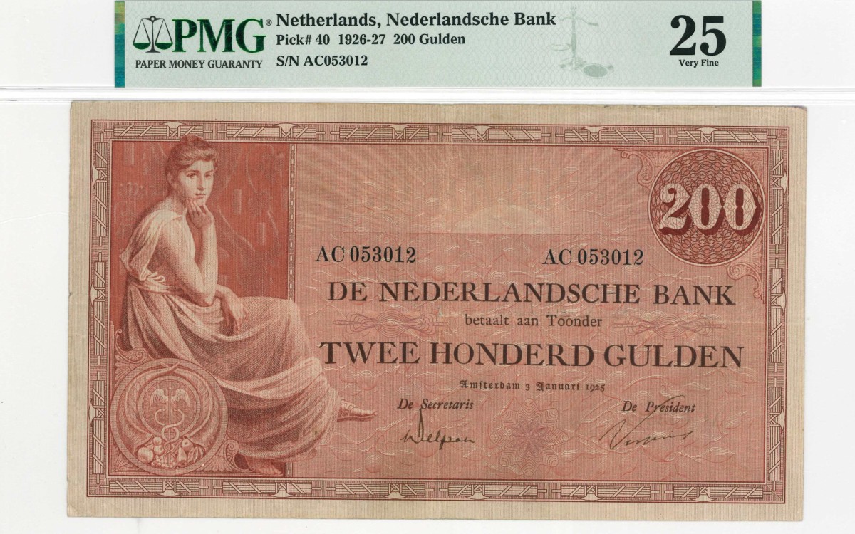 Nederland. 200 gulden . Bankbiljet. Type 1921. Type Grietje Seel. - Zeer Fraai.