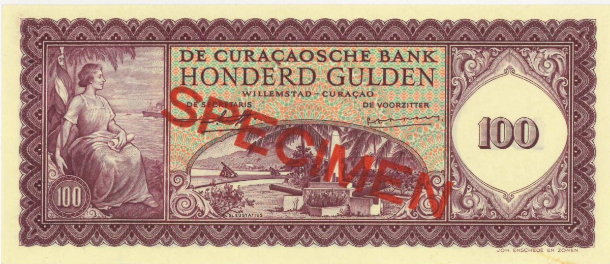 Curaçao. 100 gulden . Banknote. Type 1958. - UNC.