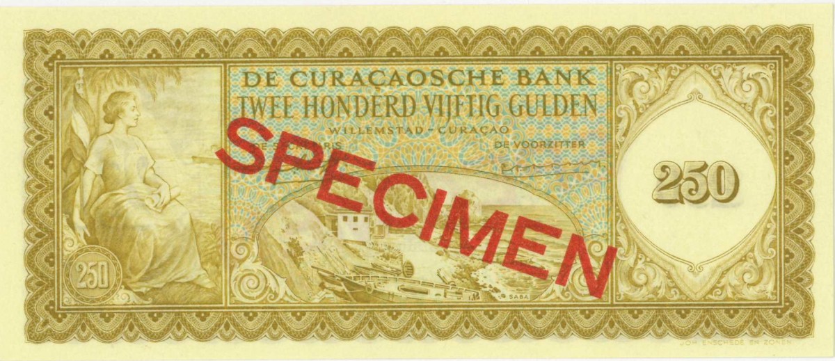 Curaçao. 250 gulden . Banknote. Type 1958. - UNC.