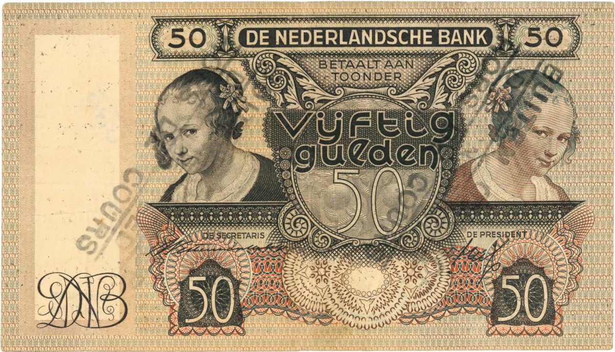 Nederland. 50 gulden . Bankbiljet. Type 1941. Type Oestereetster. - Zeer Fraai +.