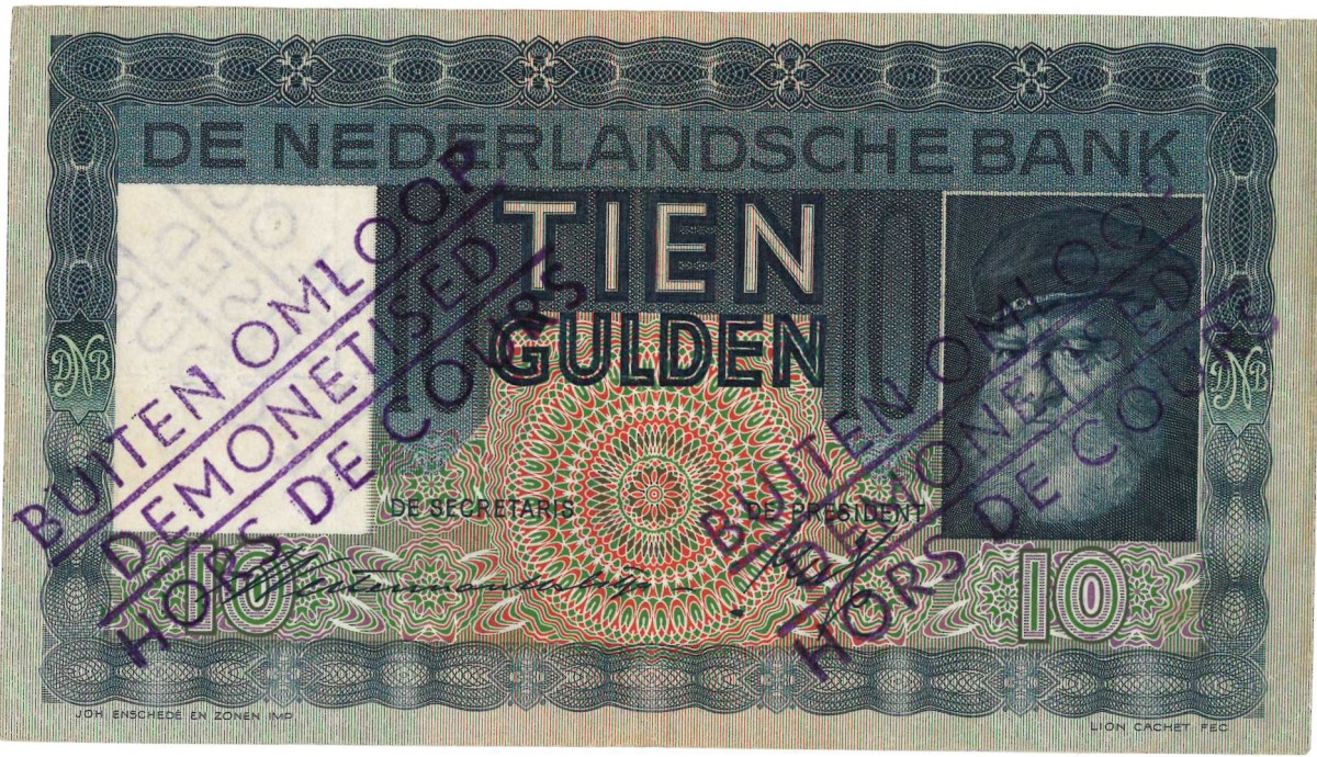 Nederland . 10 gulden . Bankbiljet. Type 1933. Type Grijssaard. - Zeer Fraai.