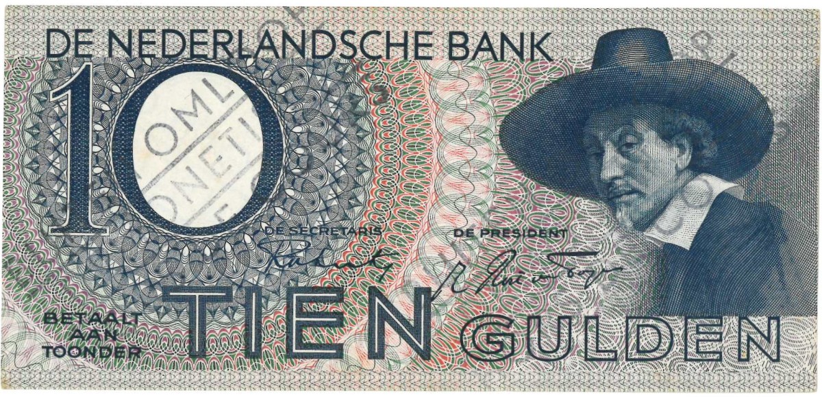 Nederland. 10 gulden . Bankbiljet. Type 1943 II. Type Staalmeester. - Prachtig.