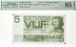 Nederland. 5x 5 gulden . Proefdruk. Type 1966. Type Vondel I. - UNC.