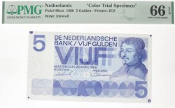 Nederland. 5x 5 gulden . Proefdruk. Type 1966. Type Vondel I. - UNC.