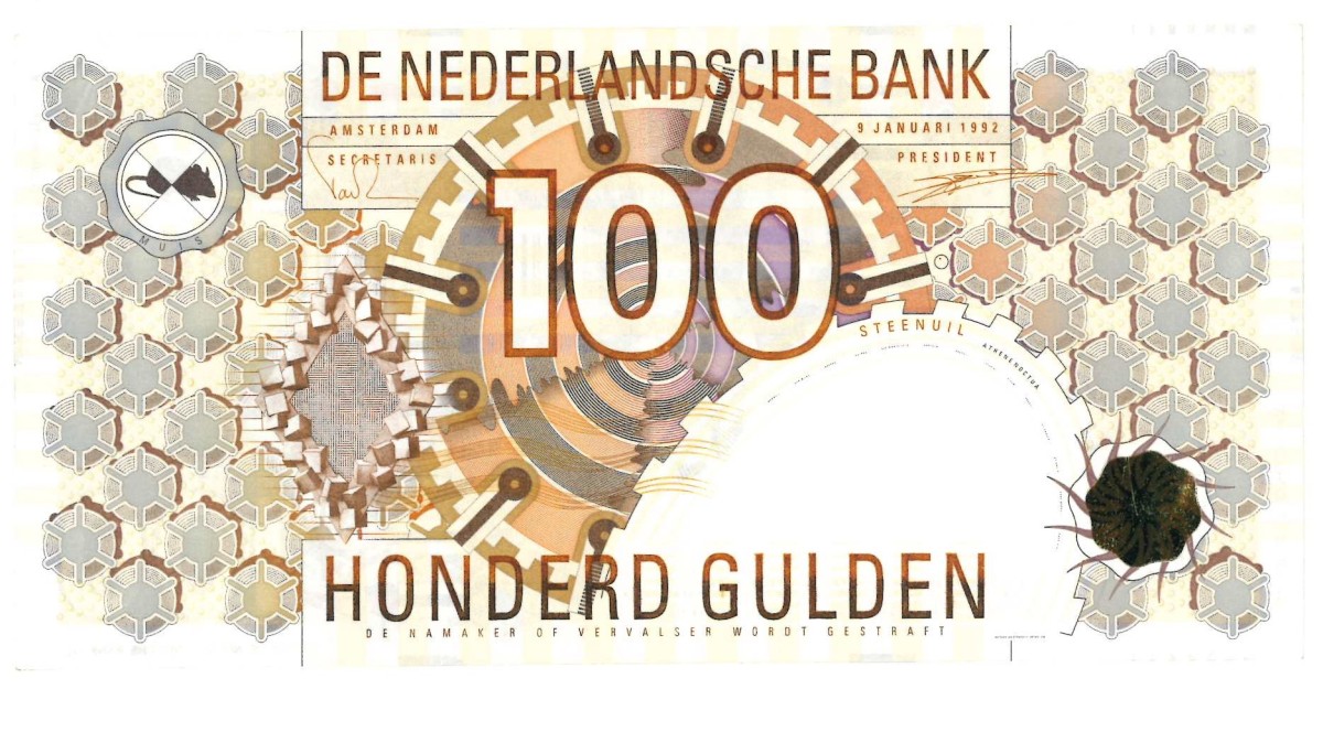 Nederland. 100 gulden. Bankbiljet. Type 1992. Type Steenuil. - Prachtig -