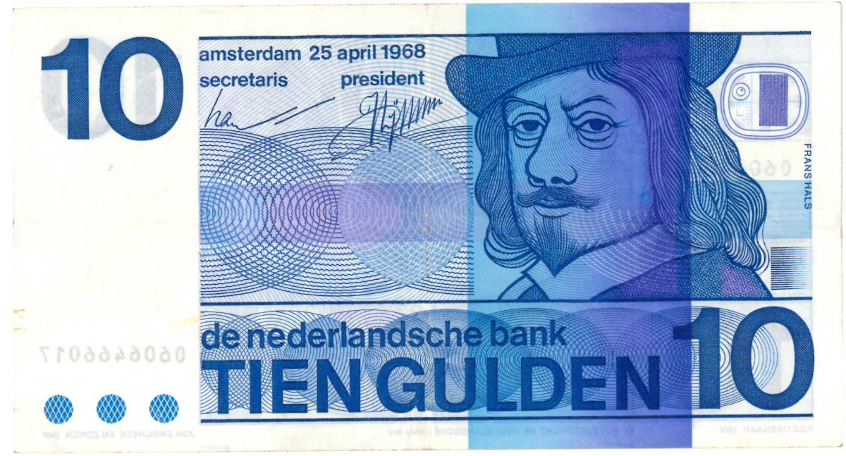 Nederland. 10 gulden . Bankbiljet. Type 1968. Type Frans Hals. - Fraai +.
