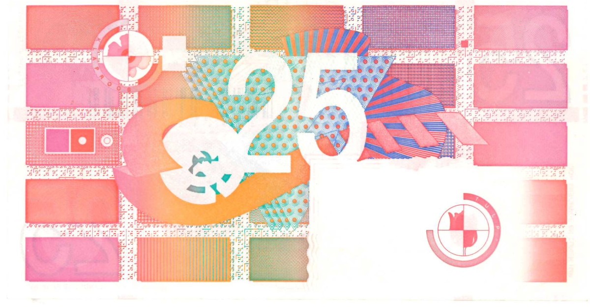 Nederland. 25 gulden . Bankbiljet. Type 1989. Type Roodborstje. - Zeer Fraai / Prachtig.