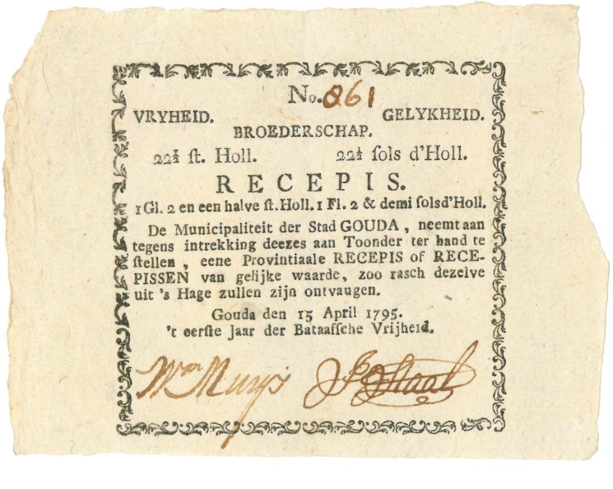 Nederland. 22½ stuiver. Recepisse. Type 1795. Type Gouda. - Zeer Fraai / Prachtig.