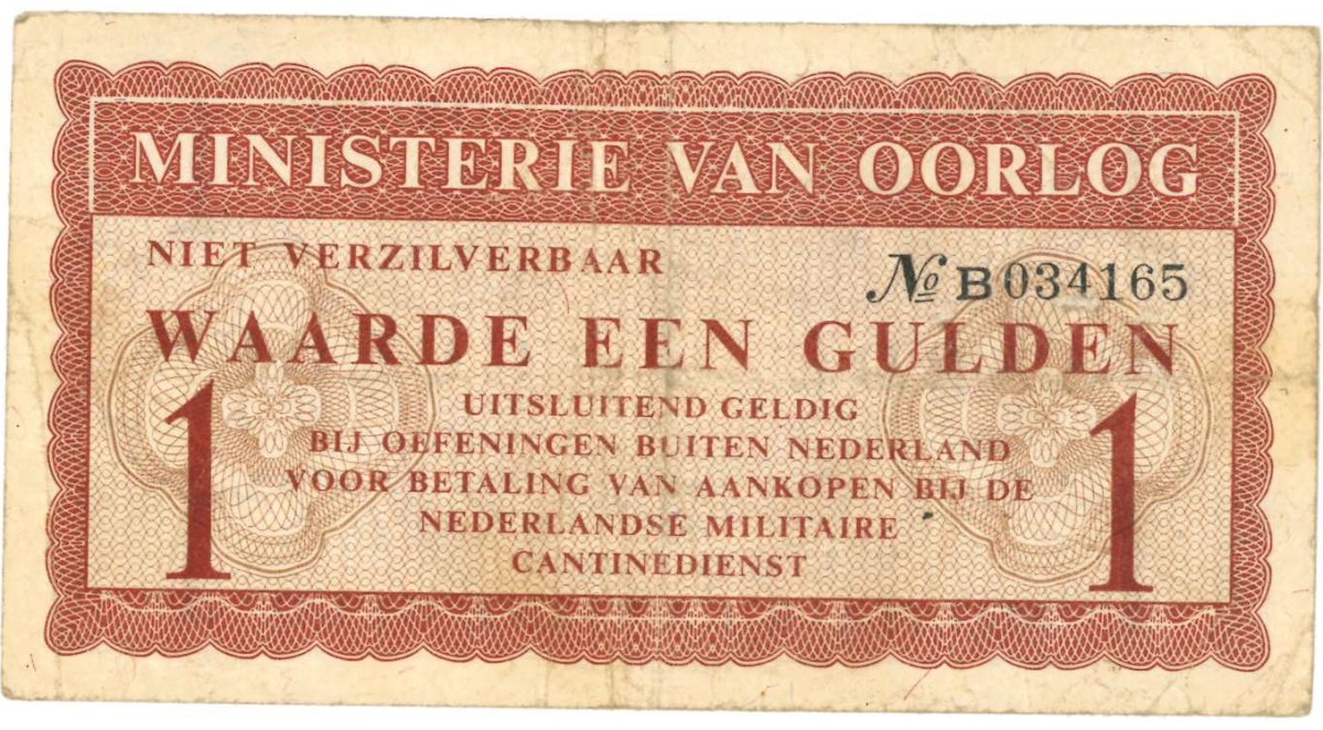 Nederland. 1 gulden . Bankbiljet. Type Ministerie van oorlog. - Fraai.