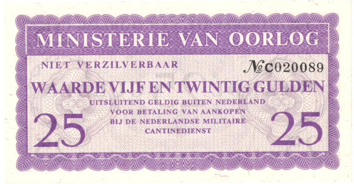 Nederland. 25 gulden . Bankbiljet. Type Ministerie van oorlog. - UNC.