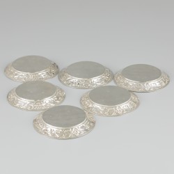 6-delige set onderzetters zilver.