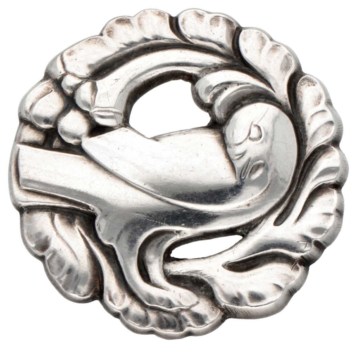 Sterling zilveren no.134 'Dove' broche door Arno Malinowski voor Georg Jensen.