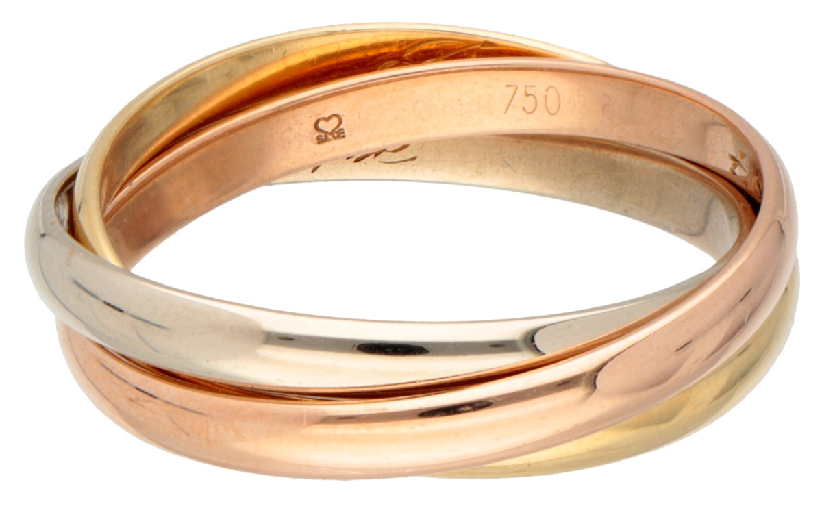 Vintage 18 kt. tricolor gouden Les Must de Cartier 'Trinity' ring.