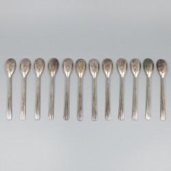 12-delige set theelepels zilver.