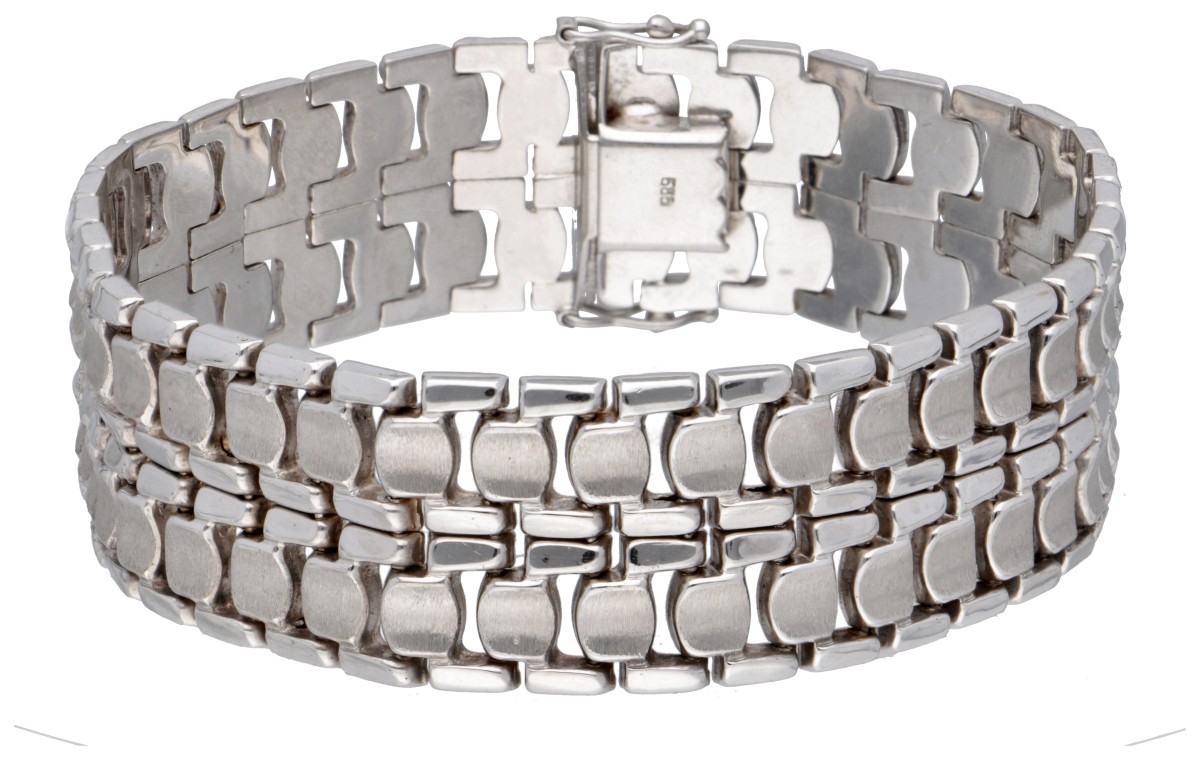 14 kt. Witgouden schakelarmband.