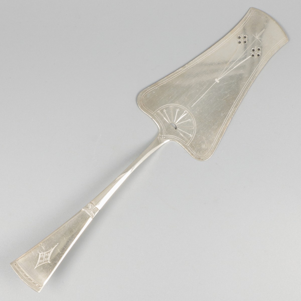 Taartschep zilver.