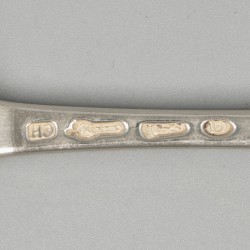 Dinerlepel (Amsterdam, Cornelis Hilberts 1710-1759) zilver.