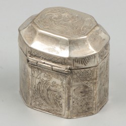 Lodereindoosje zilver.