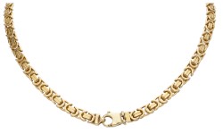 14 kt. Geelgouden koningsschakel-collier.