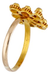 18 kt. Geelgouden antieke ring met knopen.