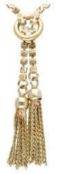 14 kt. Geelgouden vintage schakelcollier met hanger.