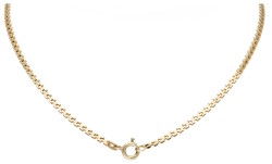 14 kt. Geelgouden vintage schakelcollier met hanger.