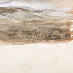 VALS RETOUR Voor onderzoek ingenomen: H.W. Mesdag, aquarel. Verwachte opbrengst: 2000 - 3000.