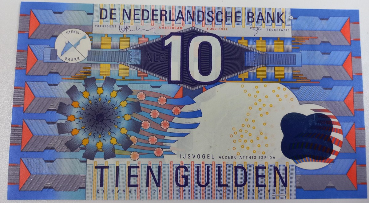 Nederland. 10 gulden . Bankbiljet. Type 1997. Type IJsvogel. - UNC.