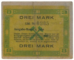 Germany. 3/10 mark. Banknote. Type ND. - Very fine.